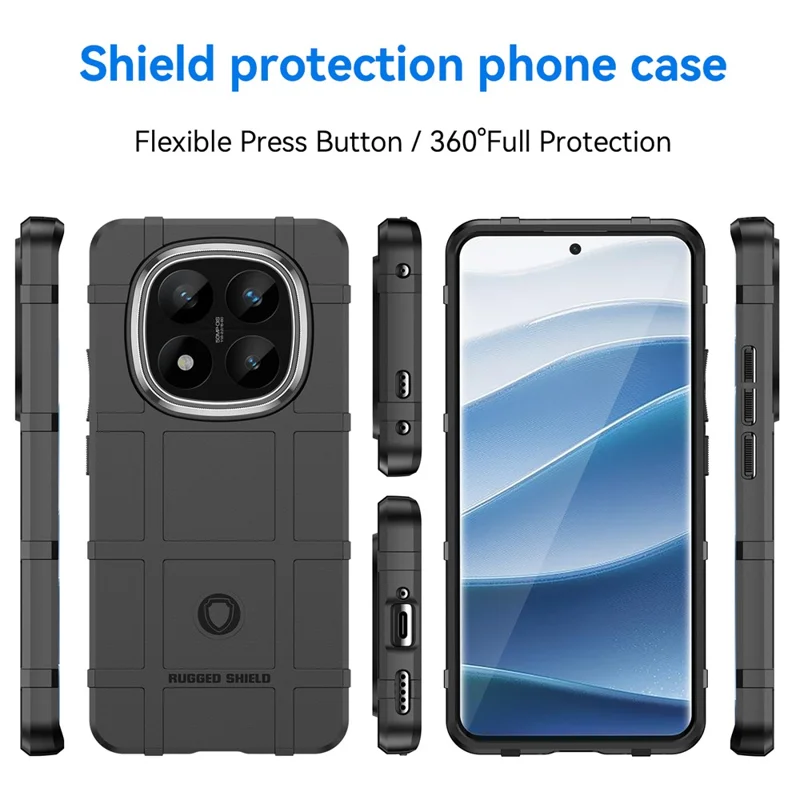 Obudowa do Xiaomi Redmi Note 14 Pro+ 5G, projekt w kratkę, miękka obudowa TPU odporna na zarysowania - Czarny