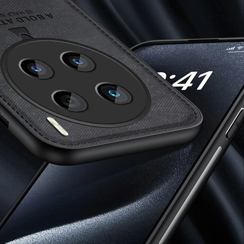 Capa para vivo X200 Pro 5G com padrão de veado, textura de tecido e couro PU híbrido - Preta