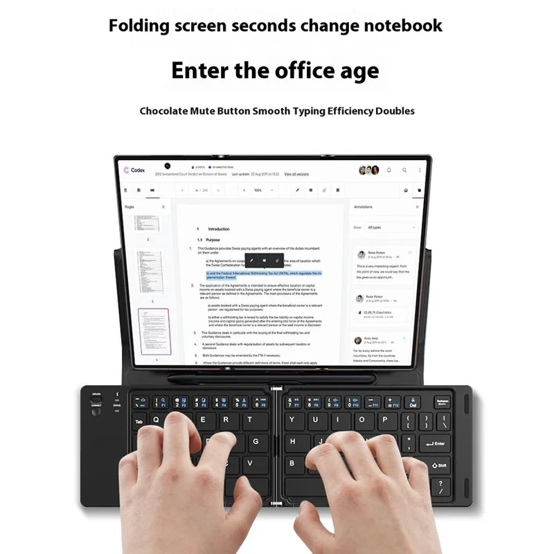 For Huawei Mate XT Ultimate Bluetooth-compatible Keyboard + Mouse + Leather Case + Stylus Phone Accessories Kit - Grey