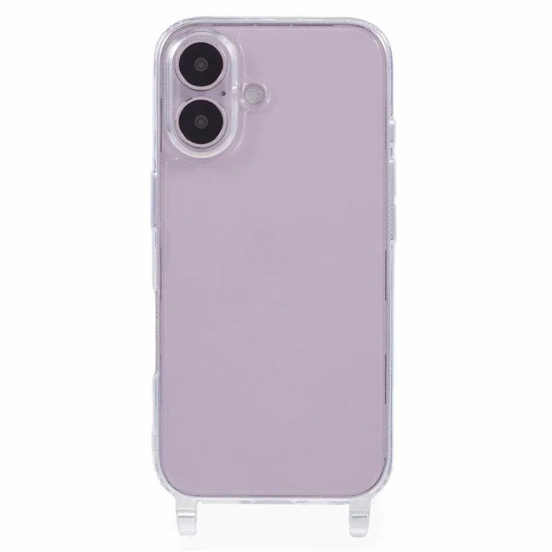 For iPhone 16 Plus Case TPU 1.8mm Clear Phone Cover with Lanyard Holes