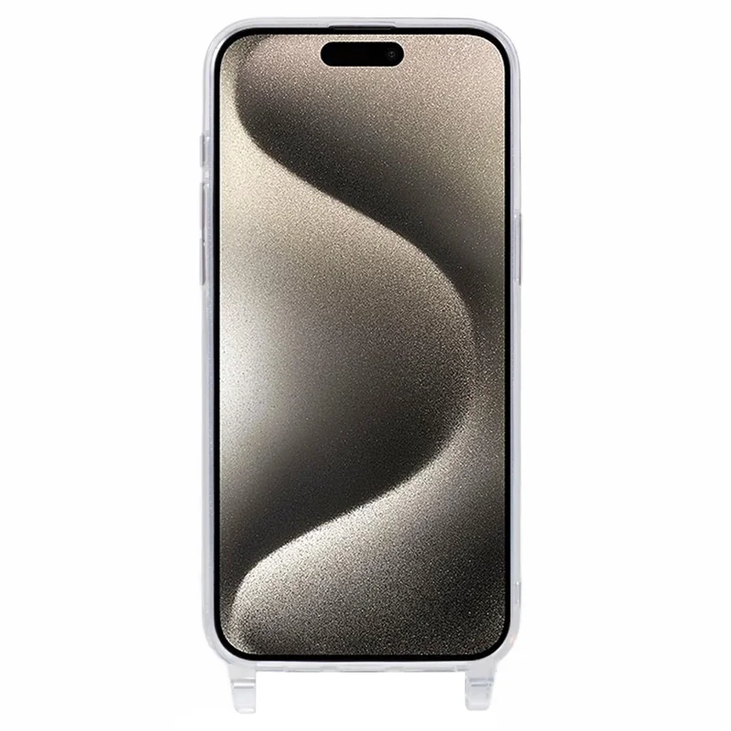 For iPhone 15 Pro Max Case TPU 1.8mm Clear Phone Cover with Lanyard Holes