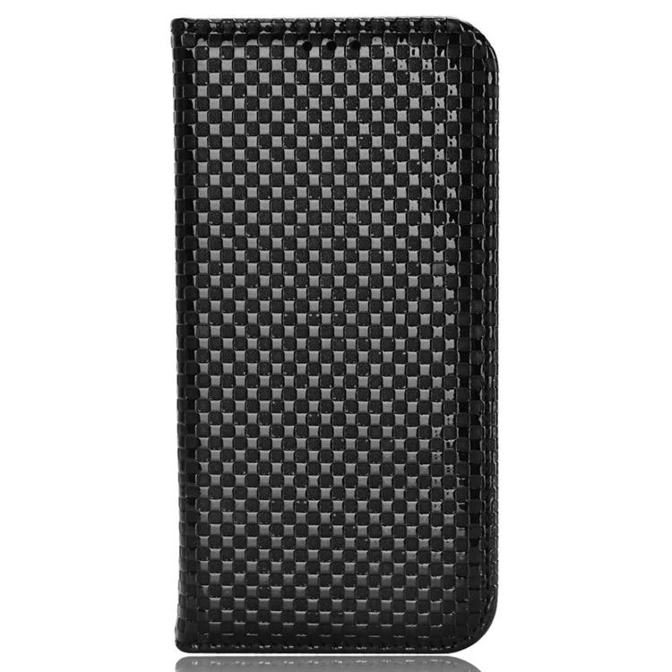 Para Asus ROG Phone 3 Strix / ROG Phone 3 ZS661KS Cubierta de Teléfono con Cartera de Piel de Poliuretano con Textura de Rejilla y Absorción Magnética Automática - Negro