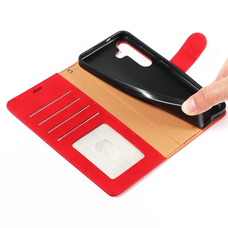For Samsung Galaxy S24+ Case RFID Blocking Wallet Stand Leather Flip Phone Cover with Slim Strap - Red