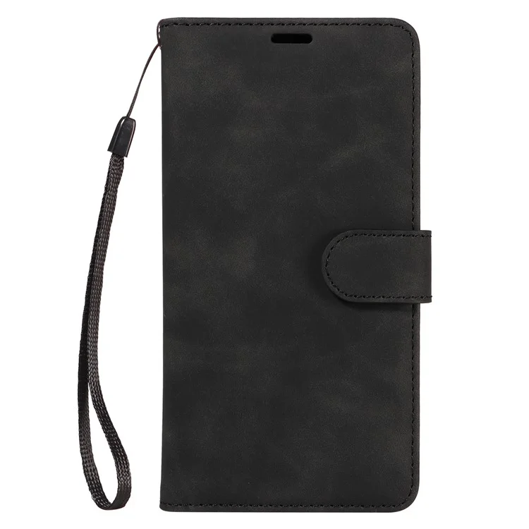 For Samsung Galaxy S23 FE Case RFID Blocking Wallet Stand Leather Flip Phone Cover with Slim Strap - Black