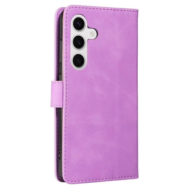 For Samsung Galaxy S23 FE Case RFID Blocking Wallet Stand Leather Flip Phone Cover with Slim Strap - Purple