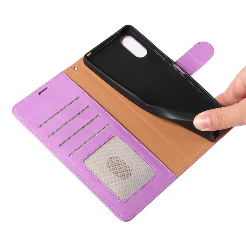 For Sony Xperia 10 VI Case with Thickened Strap RFID Blocking Wallet Stand Leather Flip Phone Cover - Purple