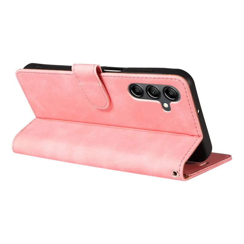 For Samsung Galaxy A54 5G Case with Thickened Strap RFID Blocking Wallet Stand Leather Flip Phone Cover - Pink