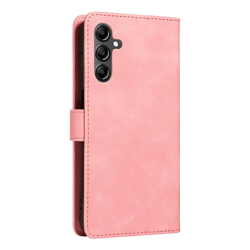 For Samsung Galaxy A54 5G Case with Thickened Strap RFID Blocking Wallet Stand Leather Flip Phone Cover - Pink
