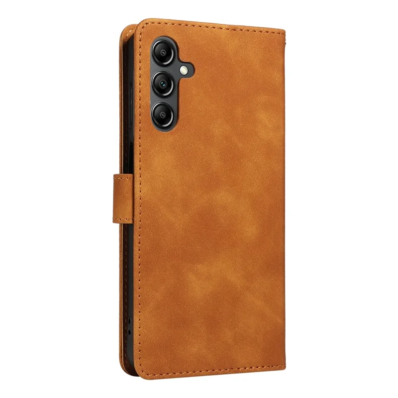For Samsung Galaxy A55 5G Case with Thickened Strap RFID Blocking Wallet Stand Leather Flip Phone Cover - Brown