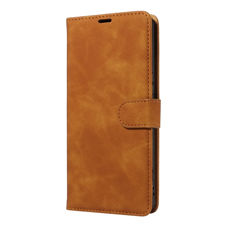 For Sony Xperia 1 VI Case with Thickened Strap RFID Blocking Wallet Stand Leather Flip Phone Cover - Brown