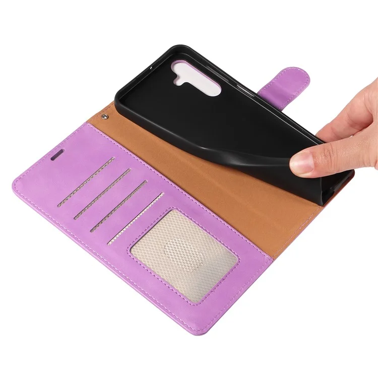 For Samsung Galaxy A15 4G / 5G Case with Thickened Strap RFID Blocking Wallet Stand Leather Flip Phone Cover - Purple