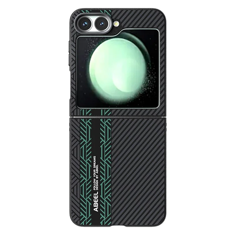 ABEEL Custodia per Samsung Galaxy Z Flip6 5G in PC + lega di alluminio + pelle PU compatibile con MagSafe - Texture 2