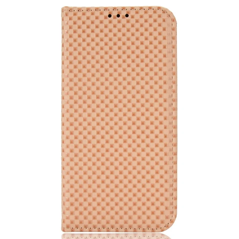 For Realme V20 5G Shockproof PU Leather Phone Wallet Case Grid Texture Magnetic Auto-absorbed Phone Protective Cover with Stand - Beige