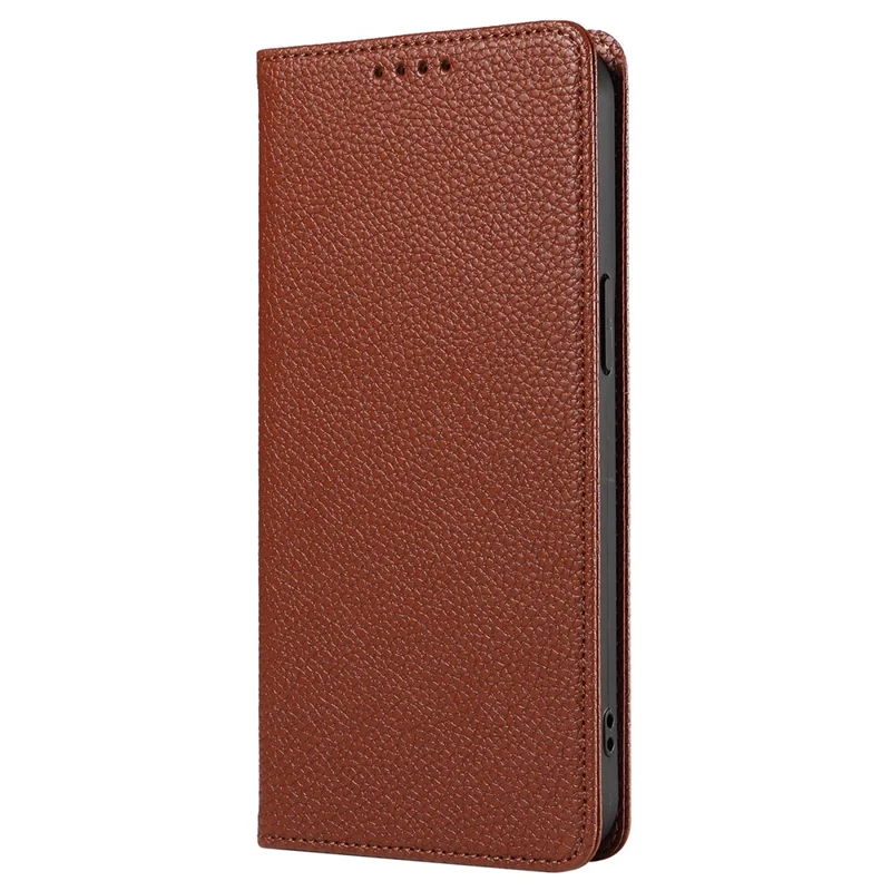 For iPhone 13 Pro Max Case RFID Blocking Strong Magnetic Leather Wallet Phone Cover - Brown