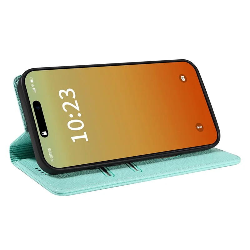 For iPhone 16 Pro Max Case RFID Blocking Strong Magnetic Leather Wallet Phone Cover - Mint Green