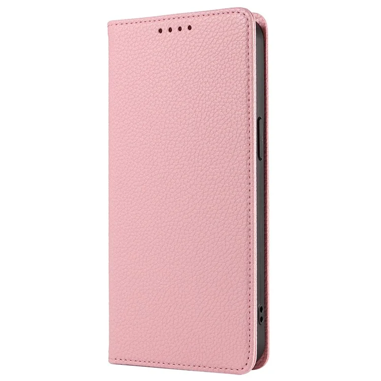 Custodia per iPhone 16 Pro Caso RFID Blocking Strong Magnetic Leather Wallet Phone Cover - Rosa