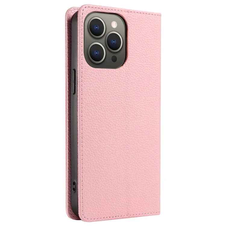 Custodia per iPhone 16 Pro Caso RFID Blocking Strong Magnetic Leather Wallet Phone Cover - Rosa