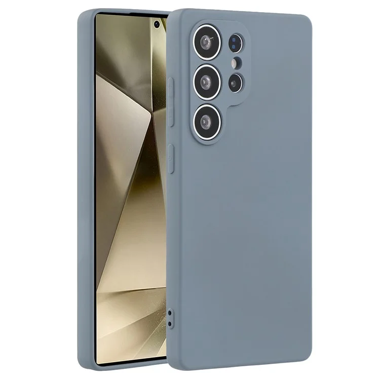 Pour Samsung Galaxy S25 Ultra Case TPU Back Soft Anti-Scratch Fiber Lining Phone Cover - Lavender Grey