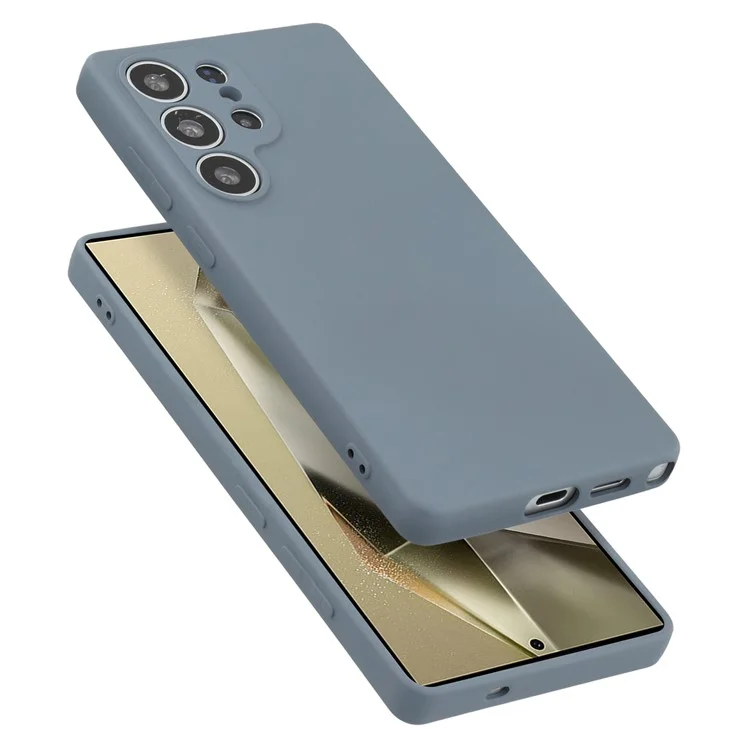 Pour Samsung Galaxy S25 Ultra Case TPU Back Soft Anti-Scratch Fiber Lining Phone Cover - Lavender Grey