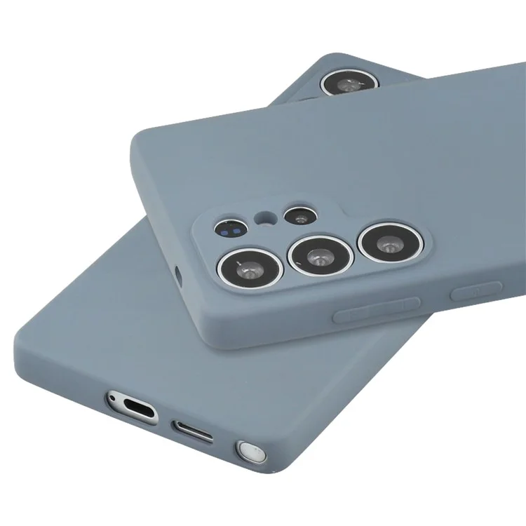 Pour Samsung Galaxy S25 Ultra Case TPU Back Soft Anti-Scratch Fiber Lining Phone Cover - Lavender Grey