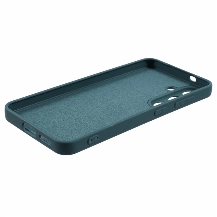 Для чехла Samsung Galaxy S25 TPU Мягкая противоскользящая подкладка из волокна - Армейский зеленый