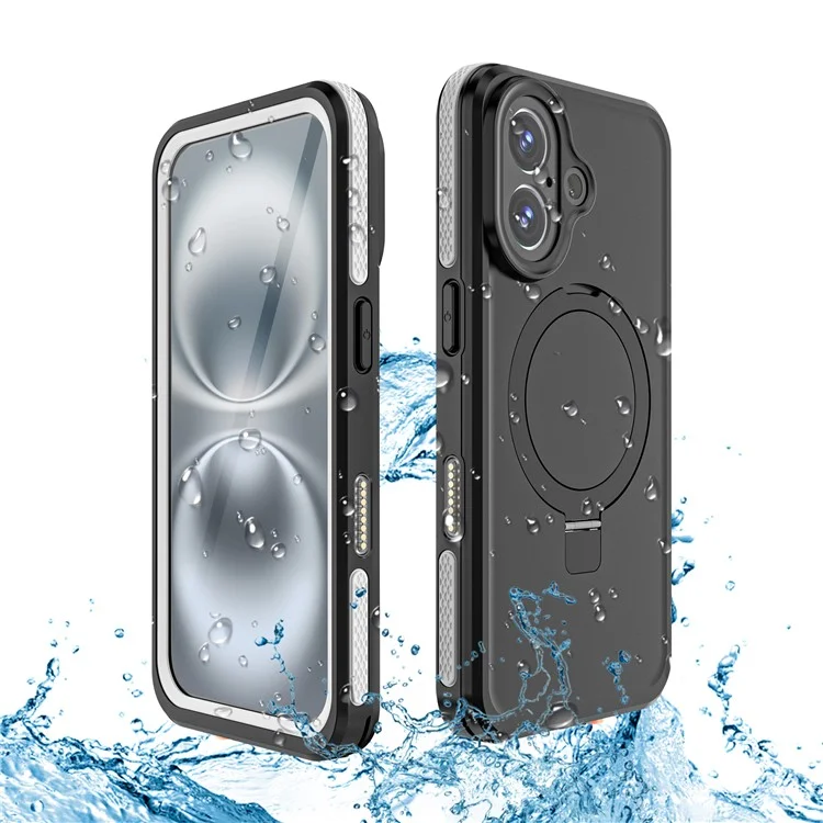 REDPEPPER IP68 Waterproof Case For iPhone 16 Phone Back Cover Kickstand Compatible with MagSafe