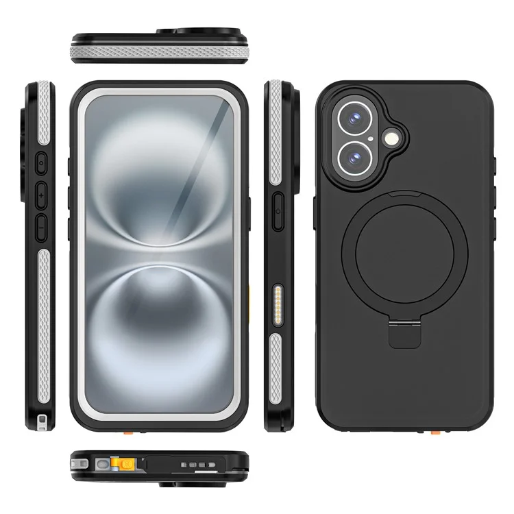 REDPEPPER IP68 Waterproof Case For iPhone 16 Phone Back Cover Kickstand Compatible with MagSafe
