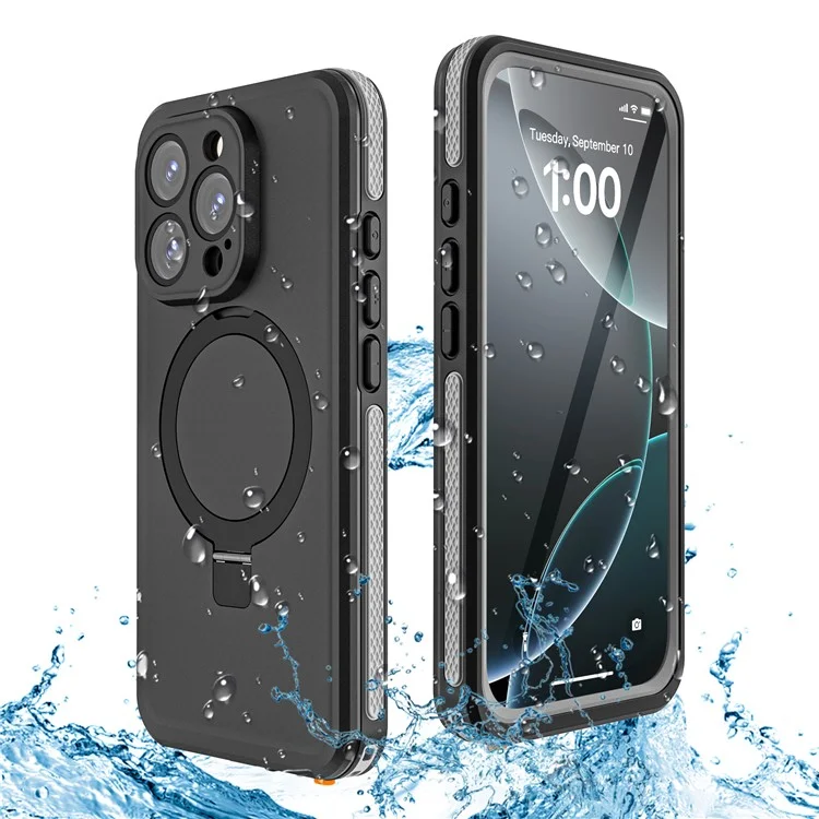 REDPEPPER IP68 Waterproof Case For iPhone 16 Pro Phone Back Cover Kickstand Compatible with MagSafe