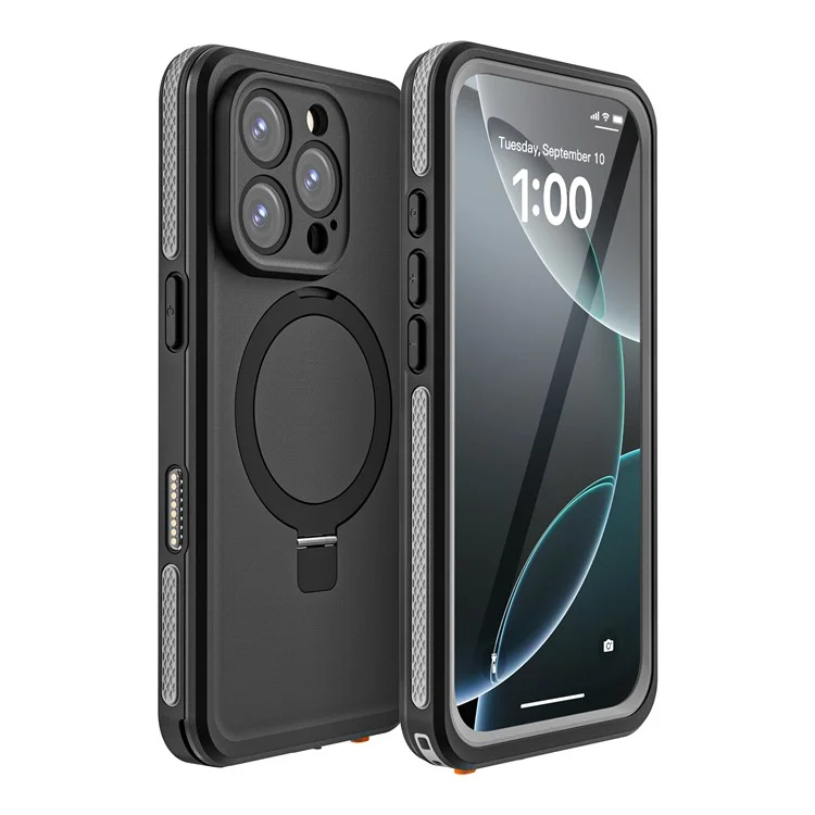 REDPEPPER IP68 Waterproof Case For iPhone 16 Pro Phone Back Cover Kickstand Compatible with MagSafe