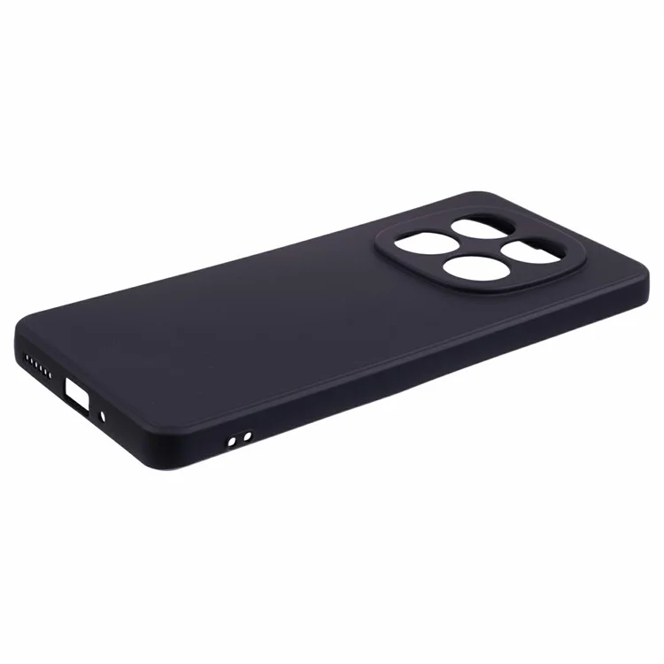 Funda para Xiaomi Redmi Note 14 Pro+ 5G, carcasa trasera de TPU suave con revestimiento de fibra anti-arañazos - Negro