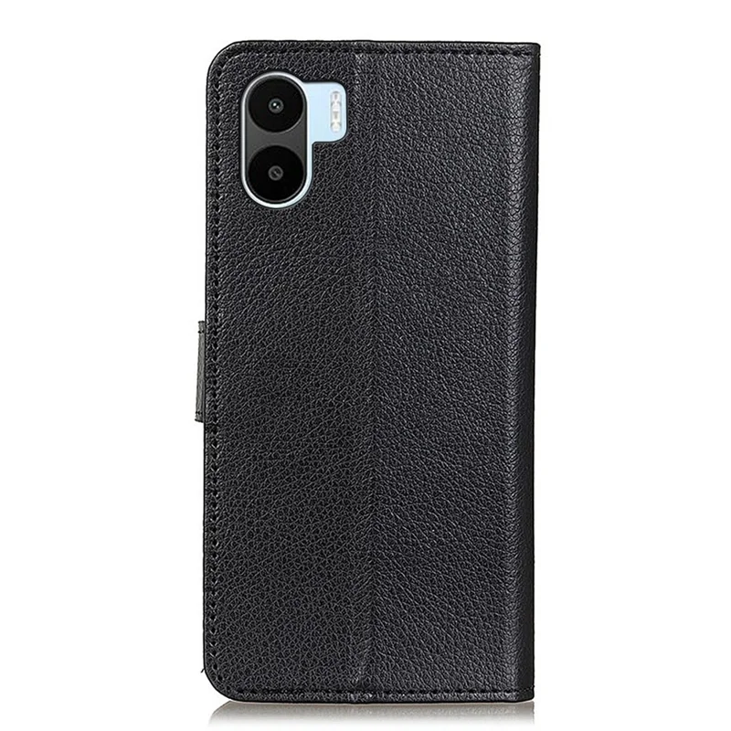 Защитный чехол-книжка для Xiaomi Redmi A1 4G с магнитной застежкой, текстурой под кожу, ударопрочной конструкцией из ПУ-кожи и ТПУ, с отделениями для карт и денег, подставкой - черный