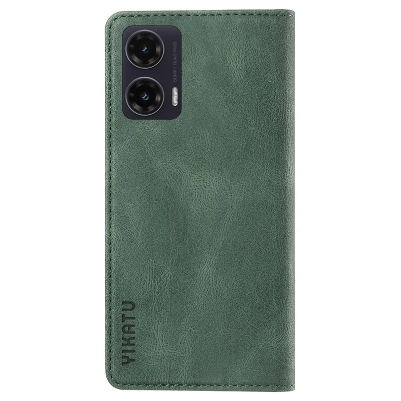 Funda para Motorola Moto G35 5G YIKATU YK-004, de piel, con cubierta magnética de absorción automática - Verde