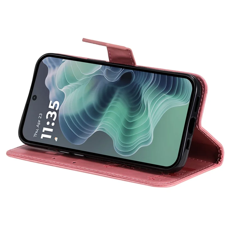 Funda para Motorola Moto G35 5G Modelo Árbol de Gato Tapa de Cuero para Teléfono - Rosa