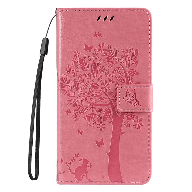 Funda para Motorola Moto G35 5G Modelo Árbol de Gato Tapa de Cuero para Teléfono - Rosa