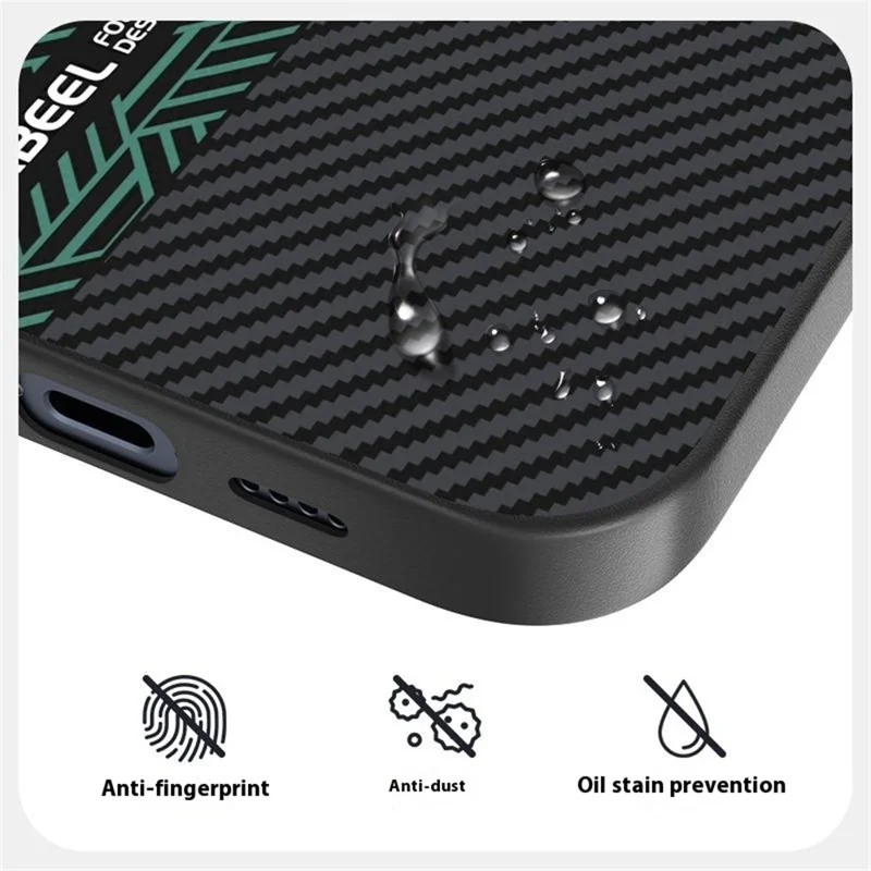 Étui pour iPhone 15 Pro de la série ABEEL Leading, en PC + TPU + alliage d'aluminium + cuir PU, compatible avec MagSafe - Texture 2