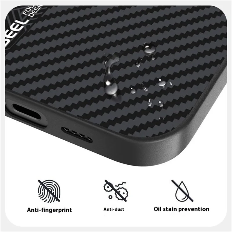 ABEEL For iPhone 14 Case PC + TPU + Aluminum Alloy + PU Leather Phone Cover Compatible with MagSafe - Texture 1