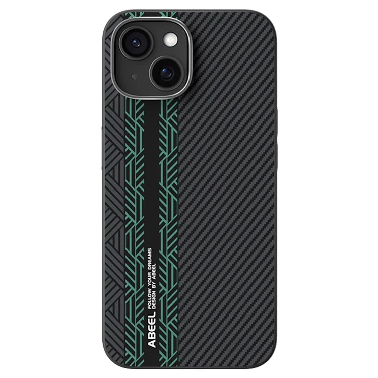 ABEEL For iPhone 13 Case PC + TPU + Aluminum Alloy + PU Leather Phone Cover Compatible with MagSafe - Texture 2