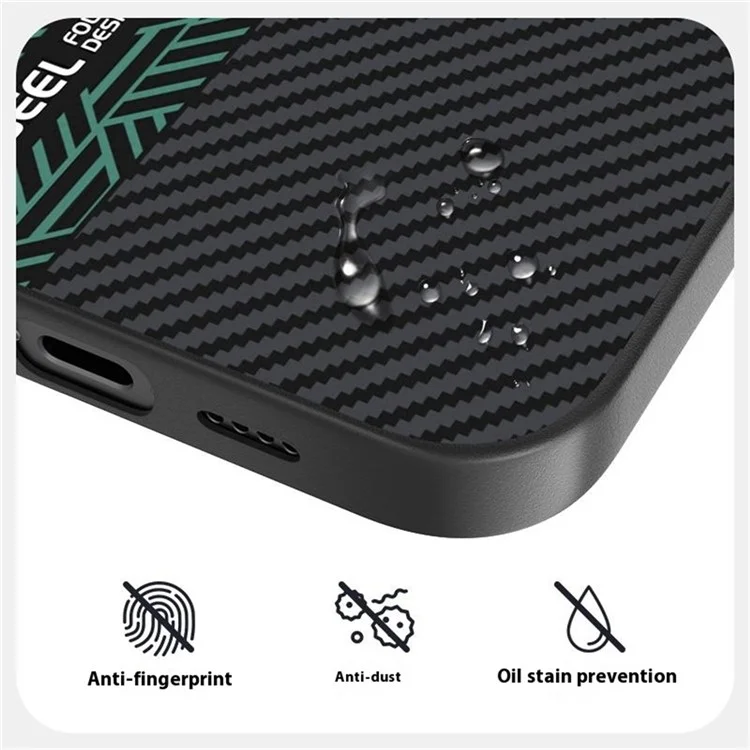 ABEEL For iPhone 13 Case PC + TPU + Aluminum Alloy + PU Leather Phone Cover Compatible with MagSafe - Texture 2