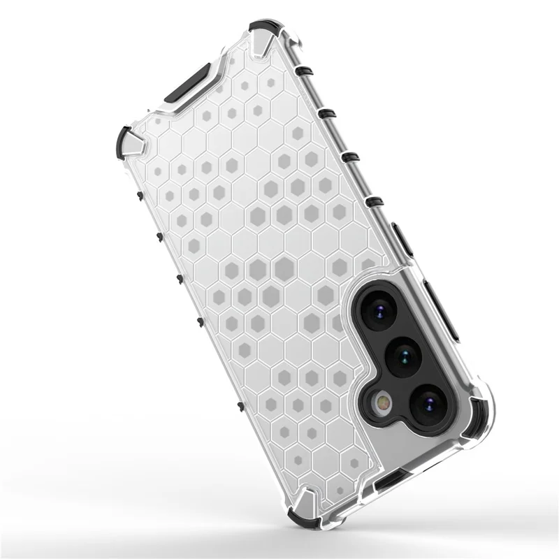 For Samsung Galaxy S25 Case PC+TPU Phone Cover Honeycomb Shape - Grey