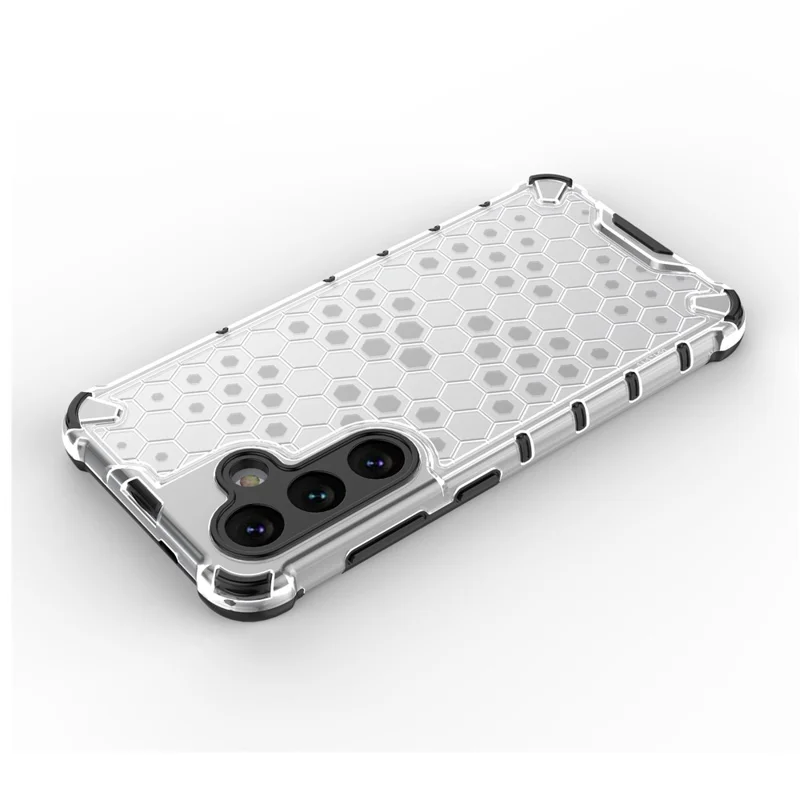For Samsung Galaxy S25+ Case PC+TPU Phone Cover Honeycomb Shape - Grey