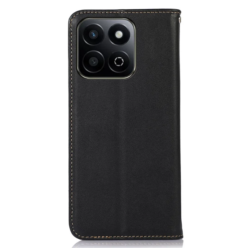 КХАЗНЕХ Для чести X7c 4G / 200 Smart 5G / Play 60 Plus 5G Чехол Подлинная кожа коровы Кошелек Чехол для телефона Наппа Текстура - Черный