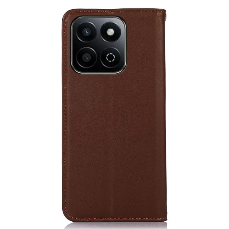 КХАЗНЕХ Для чести X7c 4G / 200 Smart 5G / Play 60 Plus 5G Чехол из натуральной коровьей кожи Кошелек Чехол для телефона Текстура наппа - Коричневый