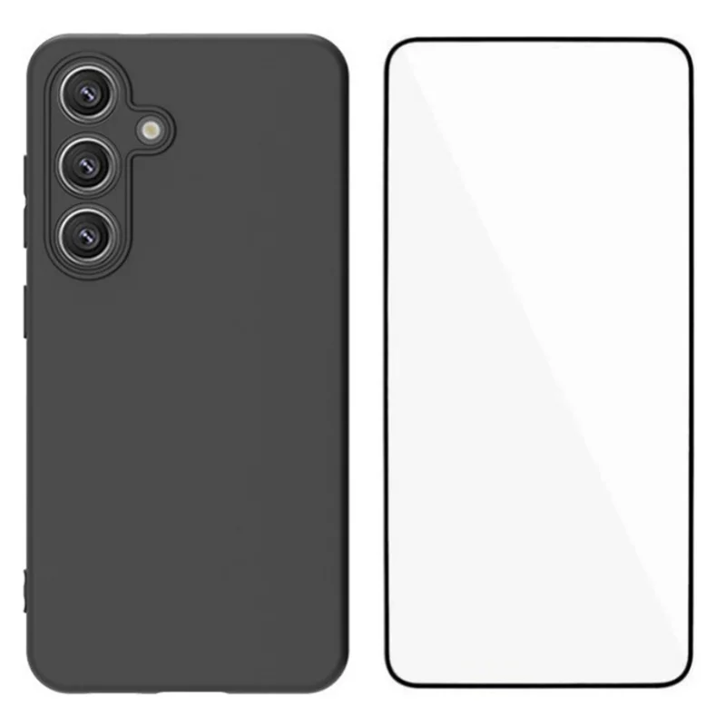 WANLONFENG MS Series for Samsung Galaxy S25+ TPU Case Matte Back Cover with Tempered Glass