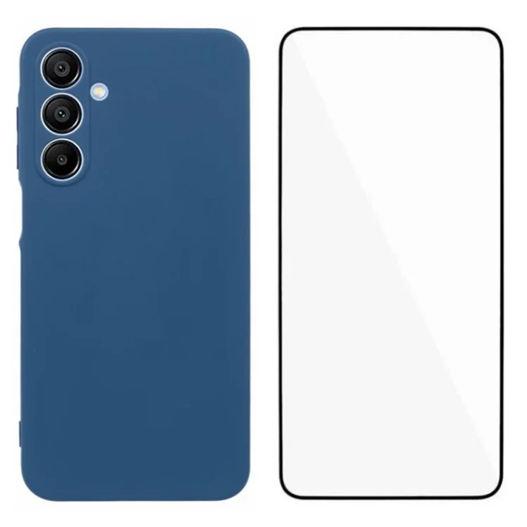 WANLONFENG RB2 Series for Samsung Galaxy A16 4G / 5G Case TPU Phone Cover with Screen Protector - Sapphire