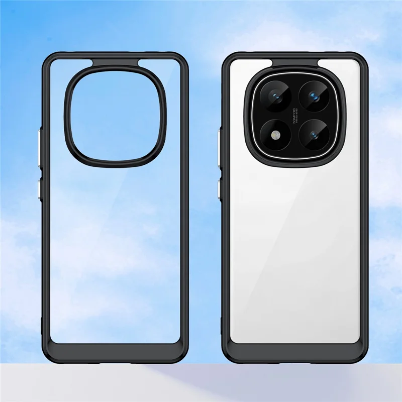 For Xiaomi Redmi Note 14 Pro+ 5G Case TPU +Acrylic Protective Clear Phone Cover - Black