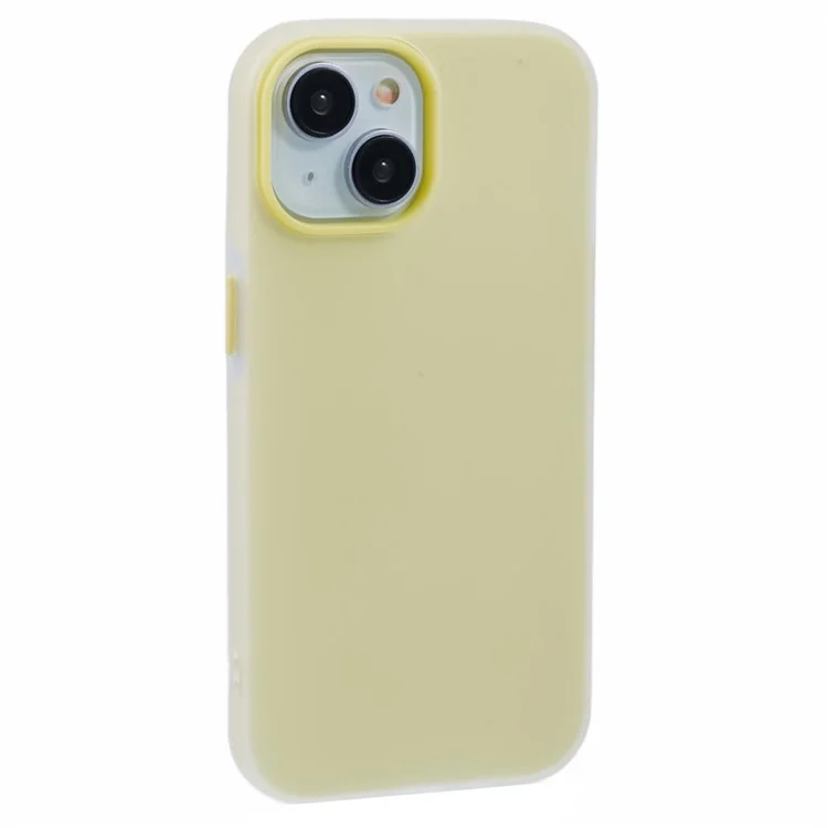 Funda para iPhone 15 Cubierta de teléfono desmontable a prueba de golpes de TPU - Amarillo