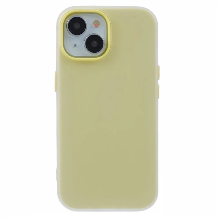 Funda para iPhone 15 Cubierta de teléfono desmontable a prueba de golpes de TPU - Amarillo