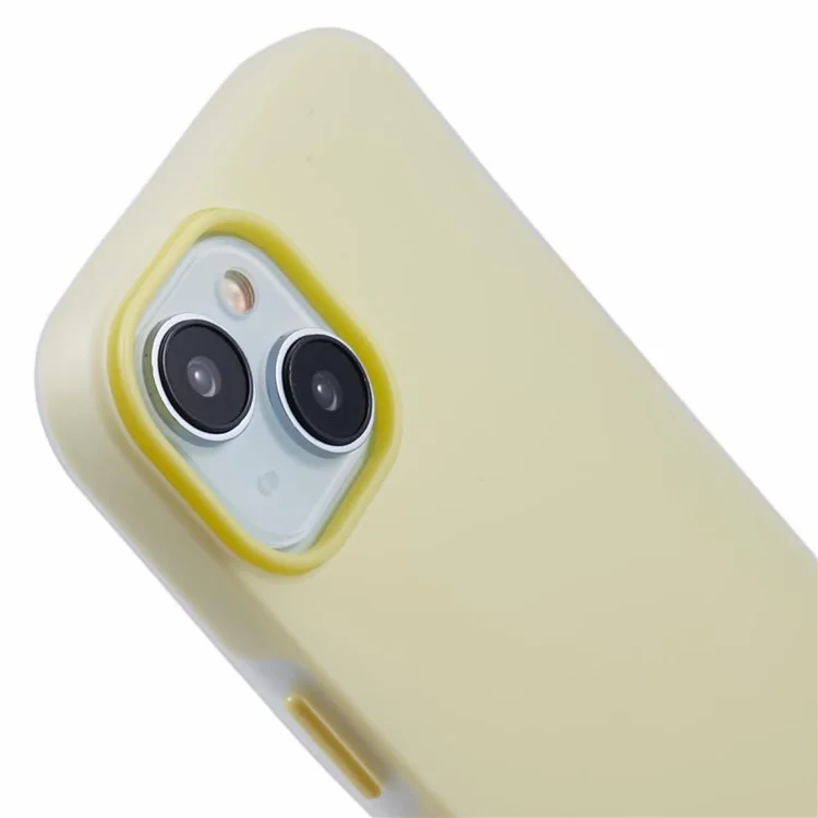 Funda para iPhone 15 Cubierta de teléfono desmontable a prueba de golpes de TPU - Amarillo