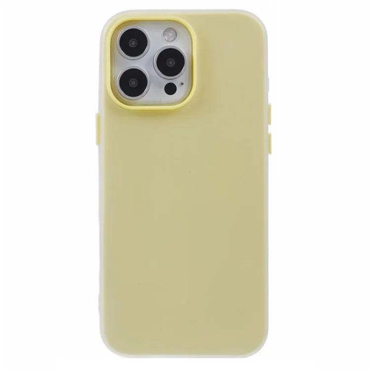 For iPhone 16 Pro Max Case Detachable TPU Shockproof Phone Cover - Yellow