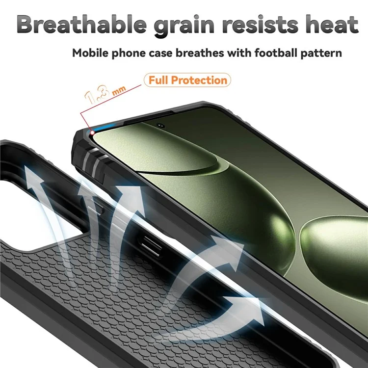 Für Xiaomi 14T Case PC + TPU-Handyhülle Linsenschutz Ultimativer Schutz Ständer - Schwarz